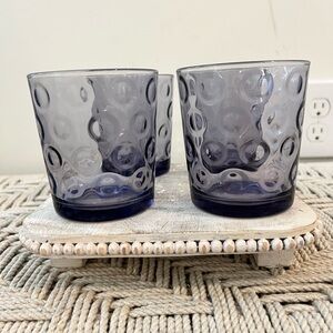 Set of 4 Amethyst Textured Glass Tumblers